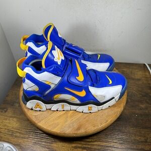 Nike Air Barrage Mid Men's Basketball Shoes Royal Blue Yellow Size 13 AT7847-100
